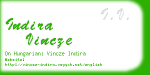 indira vincze business card